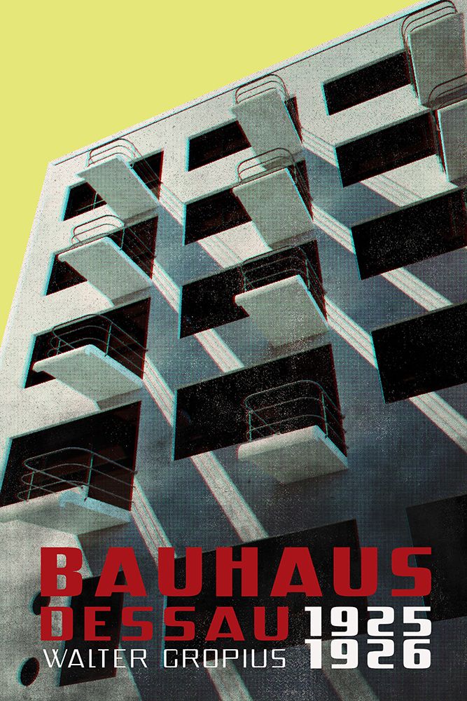 Bauhaus Dessau architecture in vintage magazine style VIII art print by Rosana Laiz Blursbyai for $57.95 CAD