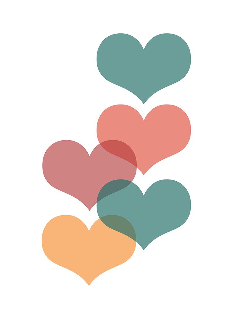 Mid century hearts art print by Rosana Laiz Blursbyai for $57.95 CAD