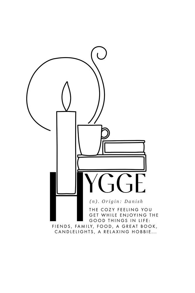 Illustrated hygge definition art print by Rosana Laiz Blursbyai for $57.95 CAD