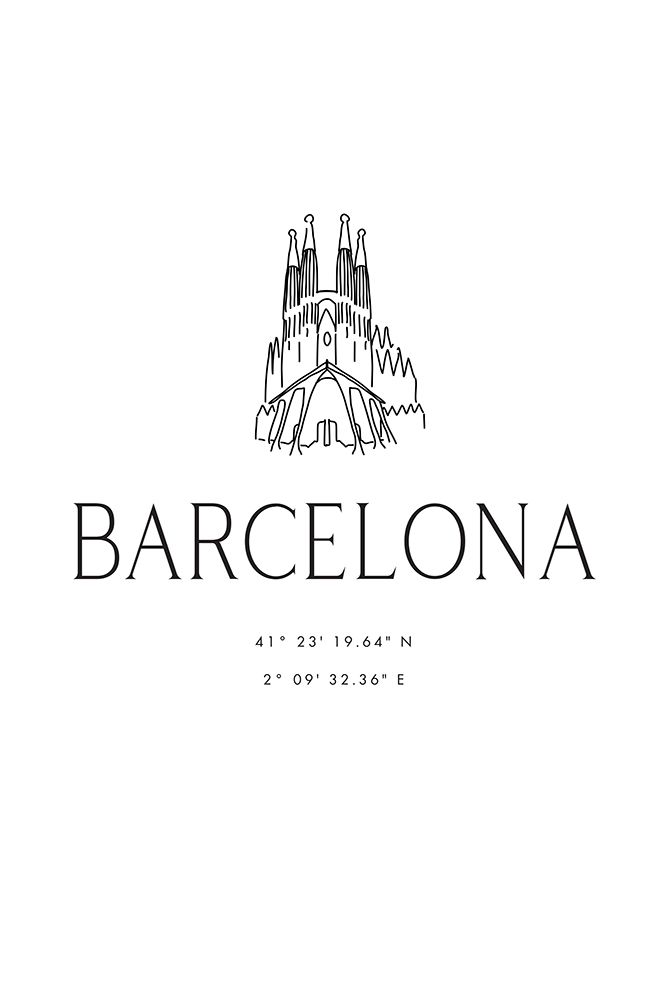 Barcelona city coordinates art print by Rosana Laiz Blursbyai for $57.95 CAD