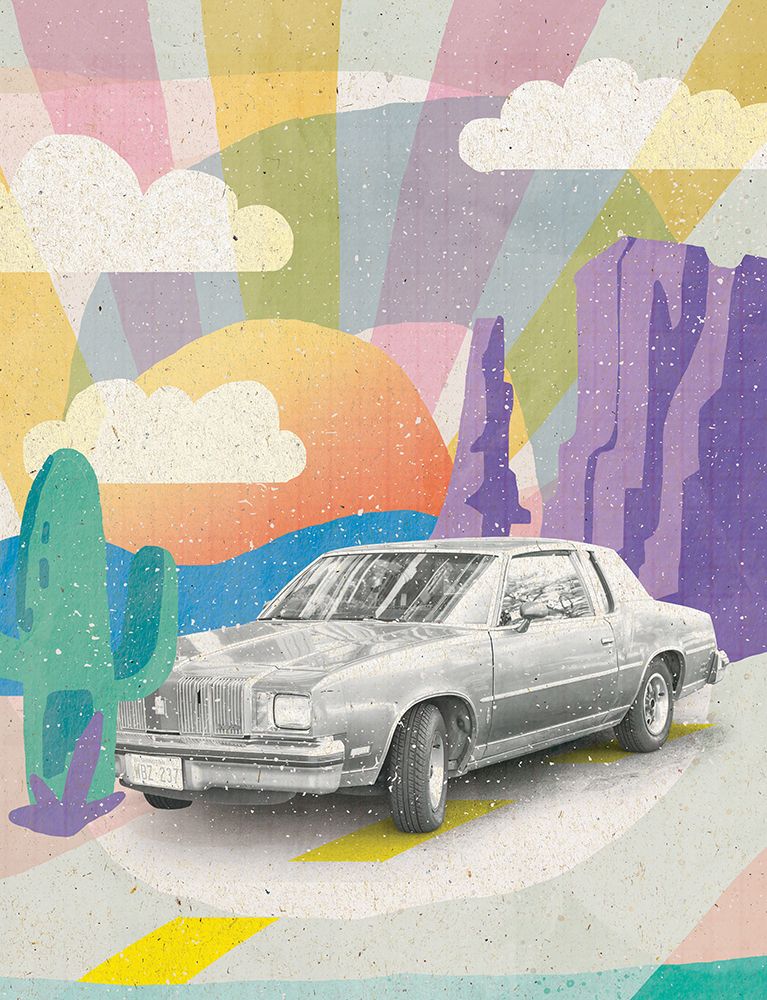 Vintage Car in the Desert art print by Aylin Demir for $57.95 CAD