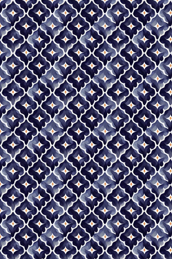 Blue Aquarell Tile Pattern art print by Treechild for $57.95 CAD