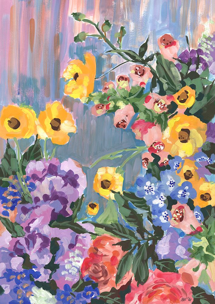 Retro Floral Bouquet art print by Ania Zwara for $57.95 CAD