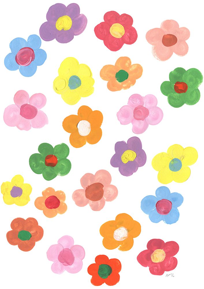 Rainbow Daisies art print by Ania Zwara for $57.95 CAD