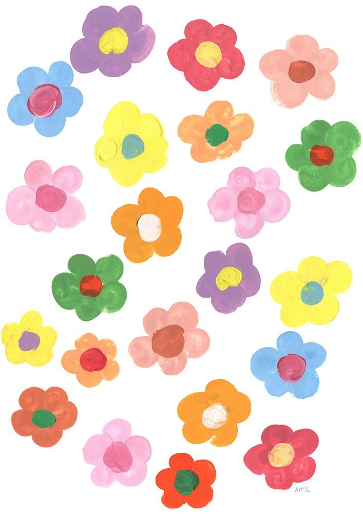 Rainbow Daisies art print by Ania Zwara for $57.95 CAD