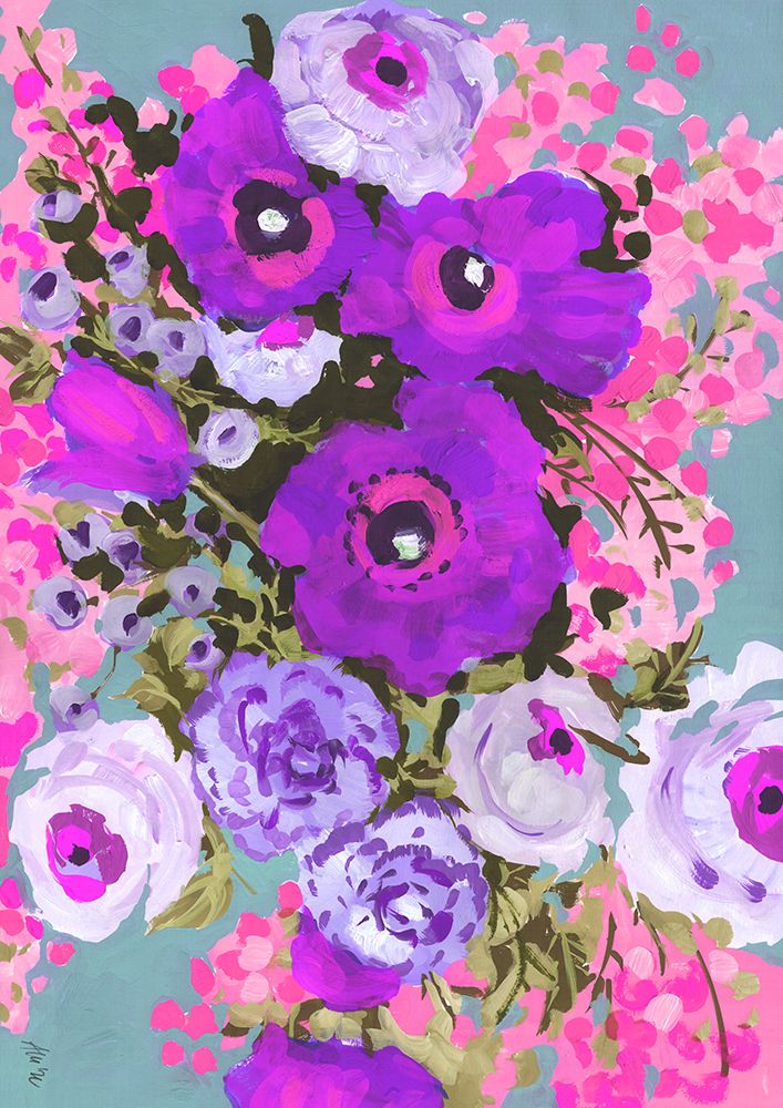 Purple And Rose Pink Bouguet art print by Ania Zwara for $57.95 CAD