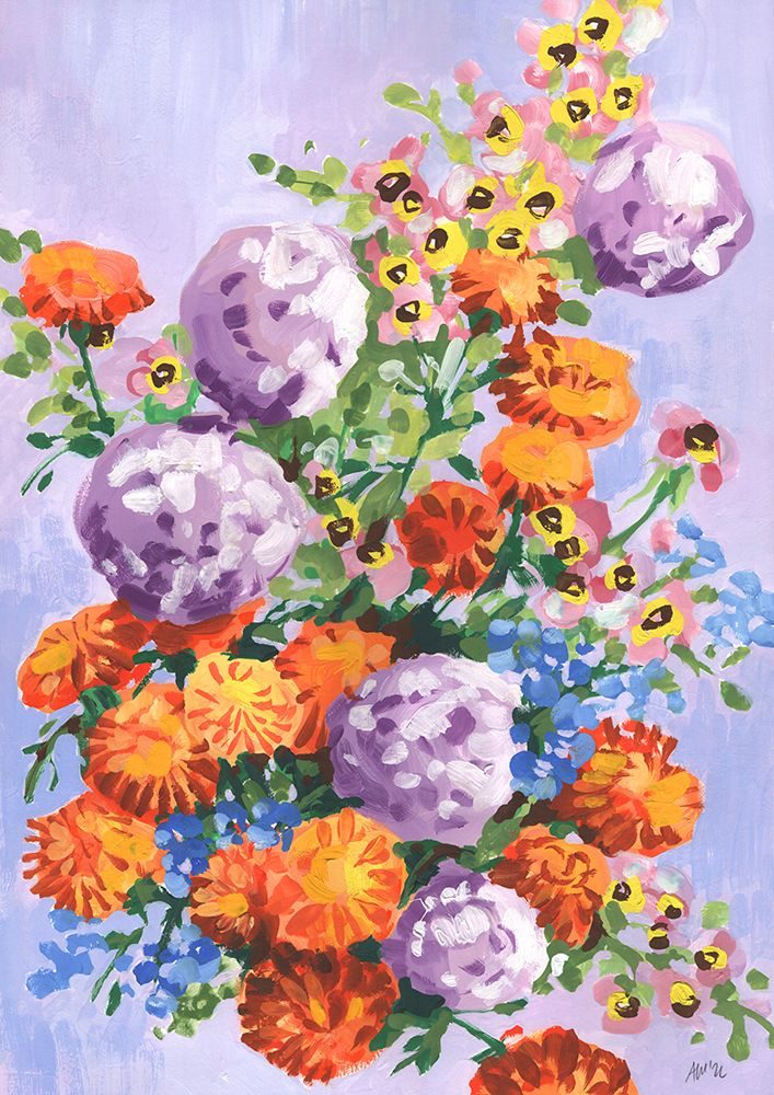 Marigold And Hydrangea art print by Ania Zwara for $57.95 CAD