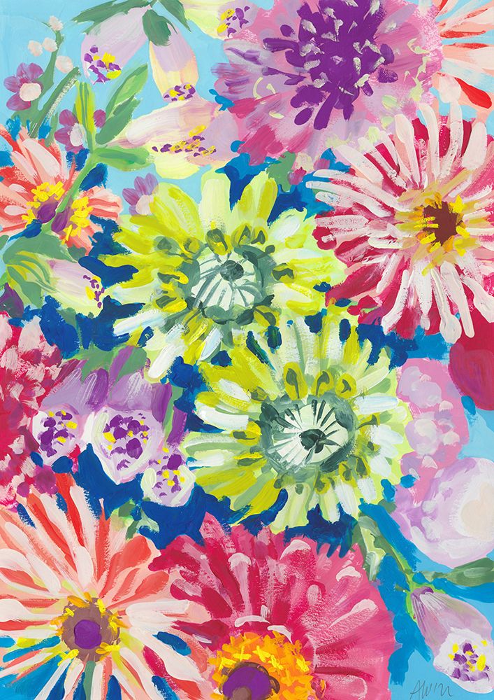 Lime Asters art print by Ania Zwara for $57.95 CAD