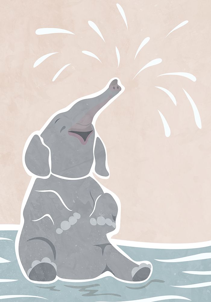 Cute scandi elephant childrens art art print by Sarah Manovski for $57.95 CAD