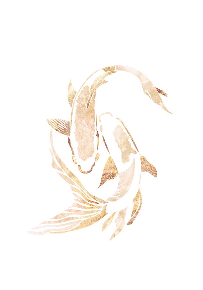 Gold White Japan Koi Fish art print by Sarah Manovski for $57.95 CAD