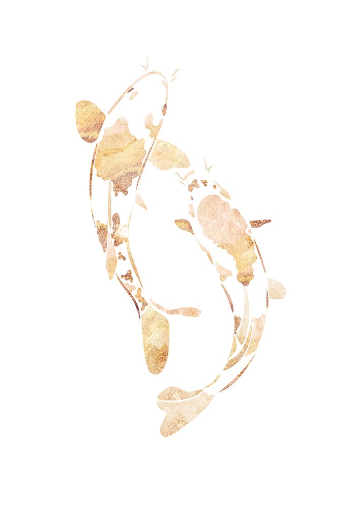 Gold koi fish silhouettes art print by Sarah Manovski for $57.95 CAD