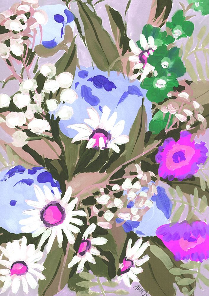Daisies On Dark Green Grass art print by Ania Zwara for $57.95 CAD