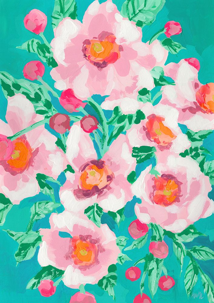 Anemones With Pink Fruits art print by Ania Zwara for $57.95 CAD
