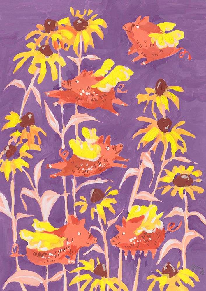 Flying Piglets art print by Ania Zwara for $57.95 CAD