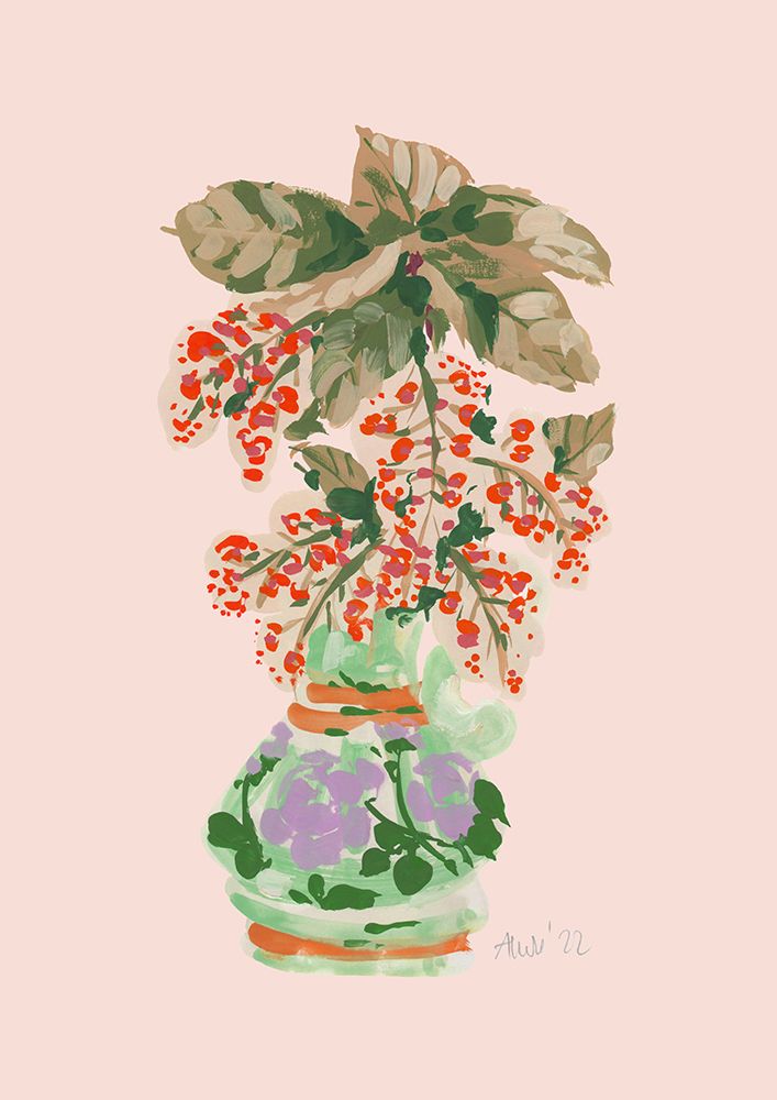 Blooming Vase In Red art print by Ania Zwara for $57.95 CAD