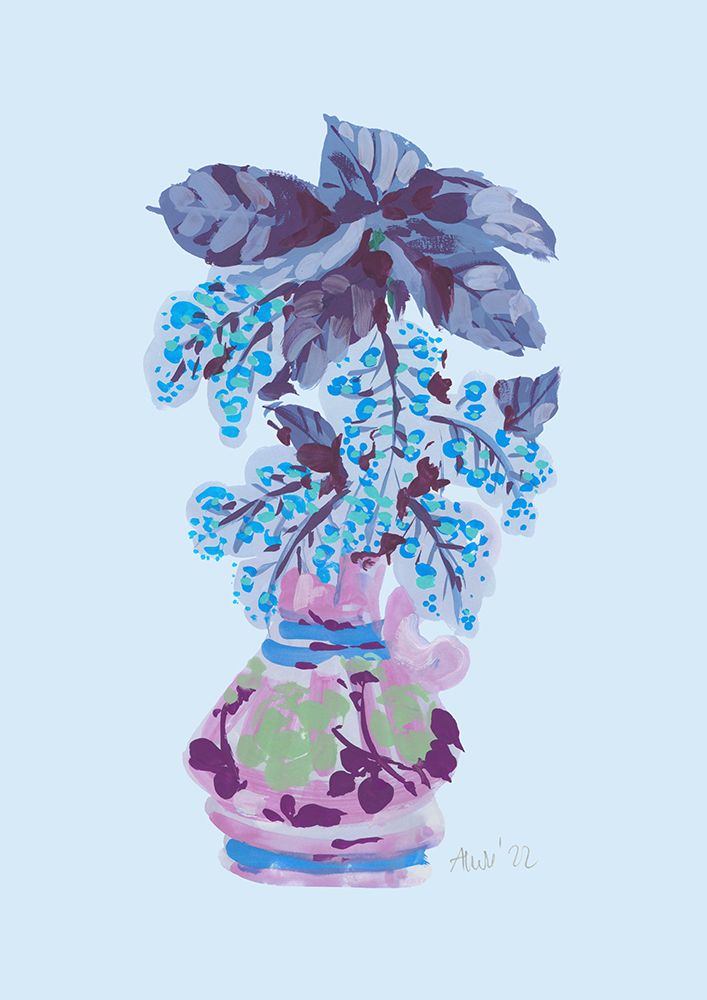 Blooming Vase In Blue art print by Ania Zwara for $57.95 CAD