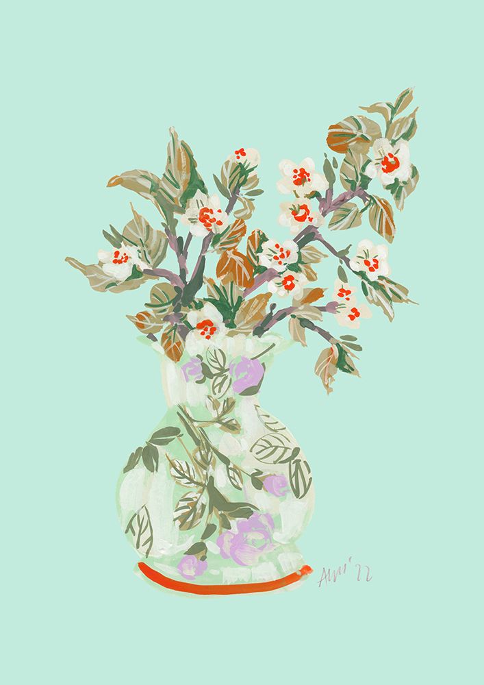 Apple Blossom - Dark Orange art print by Ania Zwara for $57.95 CAD