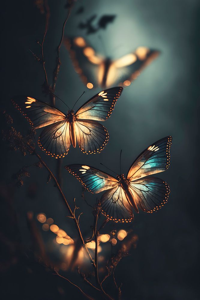 Glowing Butterflies art print by Treechild for $57.95 CAD