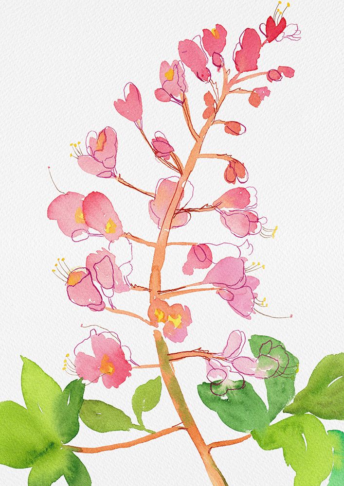 Pink Floral Watercolor art print by Kata Botanical for $57.95 CAD