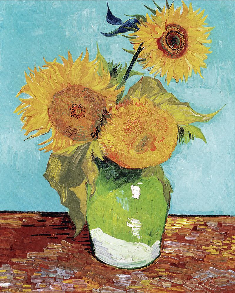 Vase With Three Sunflowers art print by Pictufy for $57.95 CAD