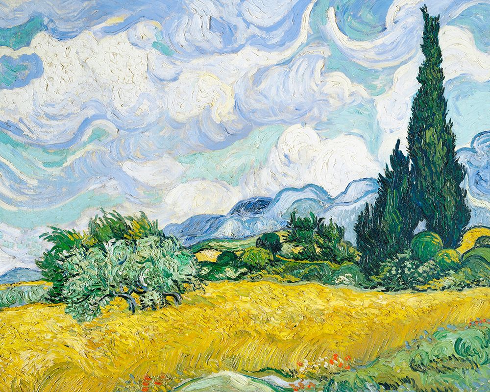 Wheat Field With Cypresses art print by Pictufy for $57.95 CAD