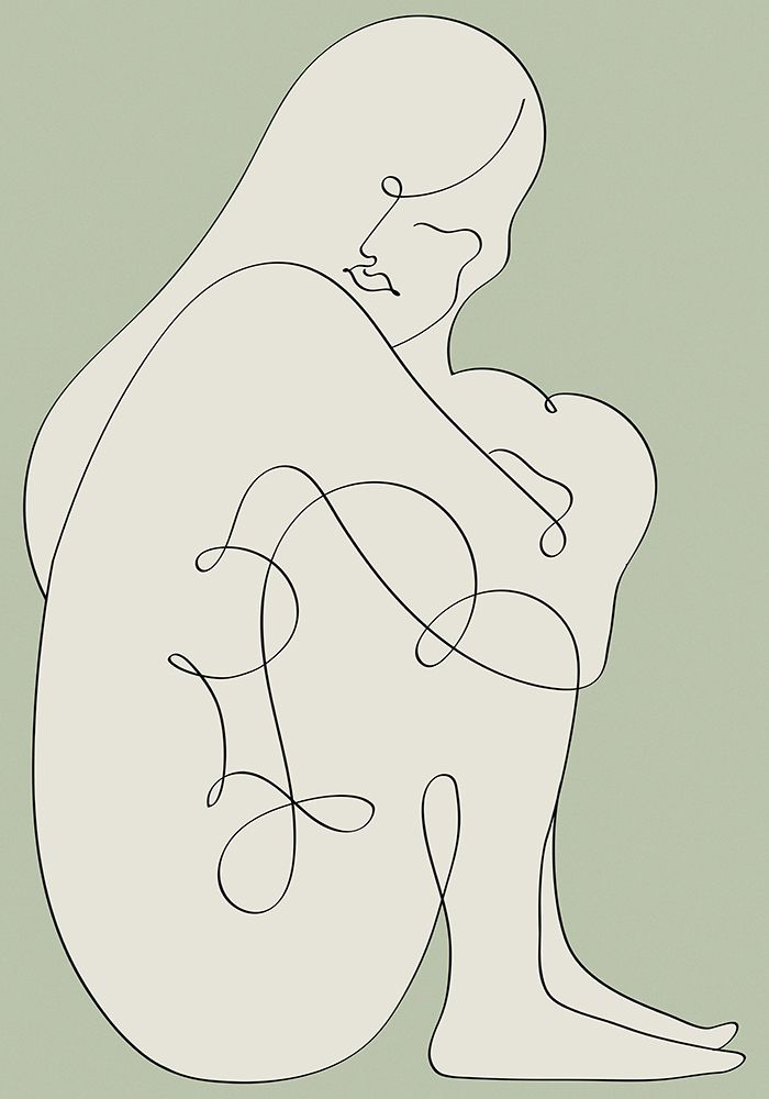 Sitting Woman Green art print by Pictufy Studio II for $57.95 CAD