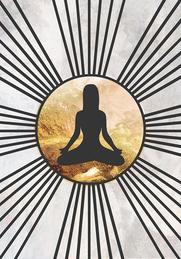 Black gold Yoga sun 1 art print by Sarah Manovski for $57.95 CAD