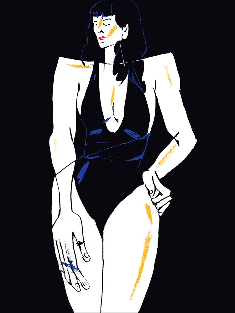 Girl in Bathing Suit Black art print by Francesco Gulina for $57.95 CAD