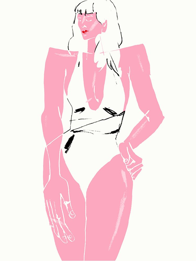 Girl in Bathing Suit White art print by Francesco Gulina for $57.95 CAD