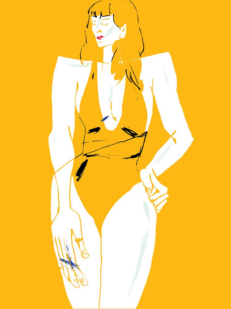 Girl in Bathing Suit Yellow art print by Francesco Gulina for $57.95 CAD