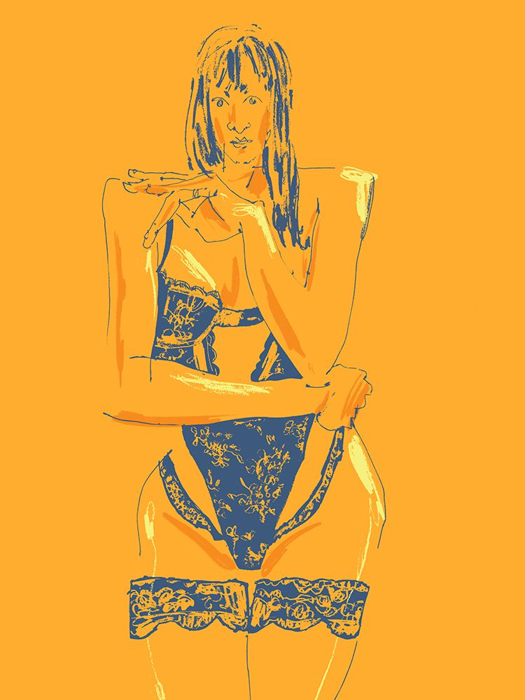 Girl In Lingerie Orange art print by Francesco Gulina for $57.95 CAD