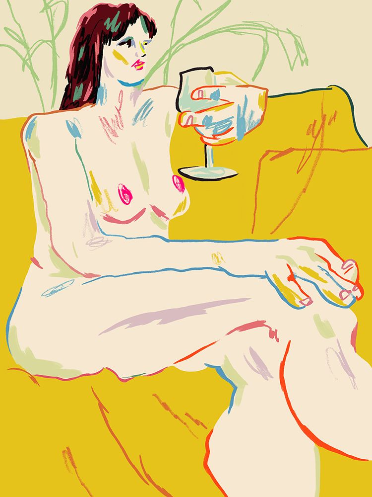Girl With A Wineglass art print by Francesco Gulina for $57.95 CAD