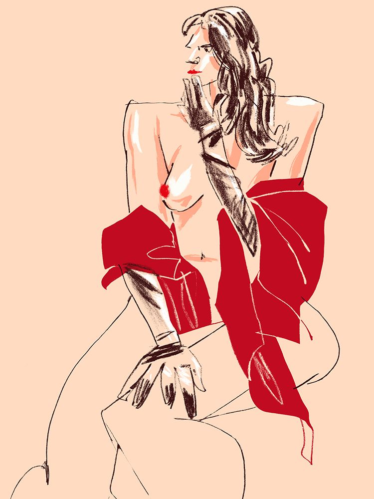 Girl With Gloves Beige art print by Francesco Gulina for $57.95 CAD
