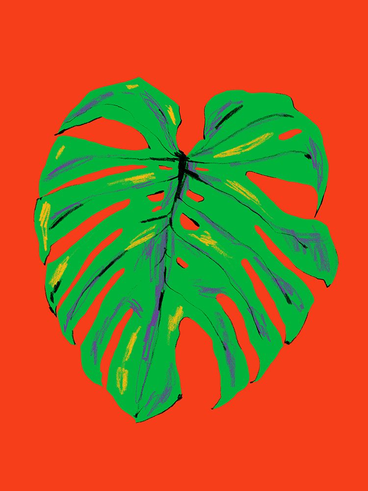 Monstera Leaf Red art print by Francesco Gulina for $57.95 CAD