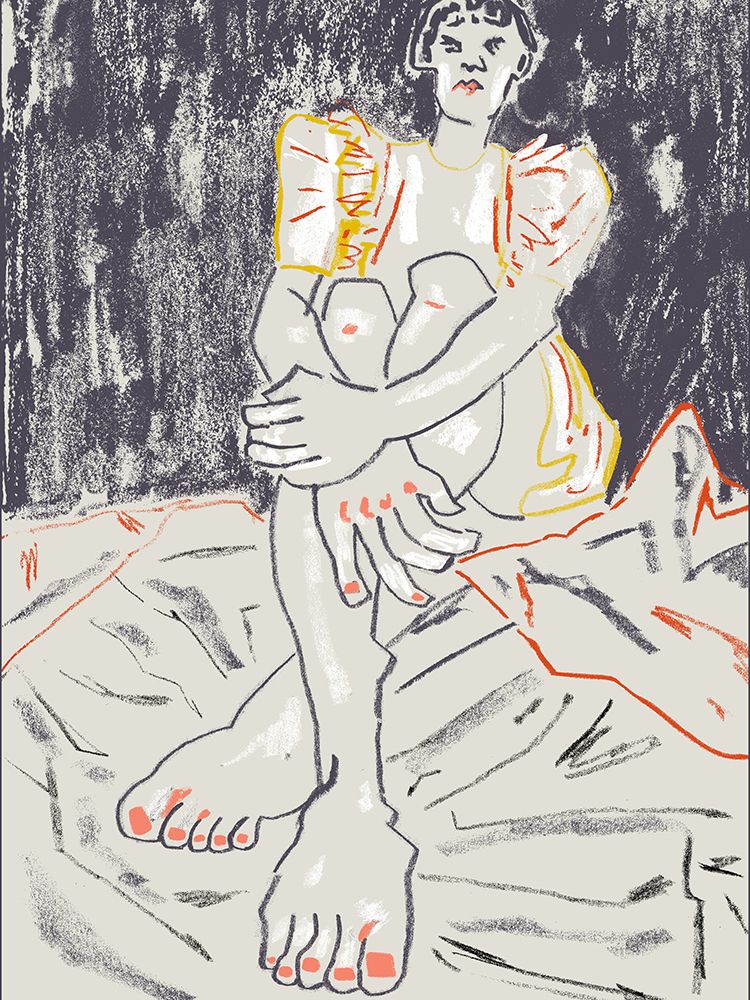 The Girl In The Yellow Dress Dark art print by Francesco Gulina for $57.95 CAD