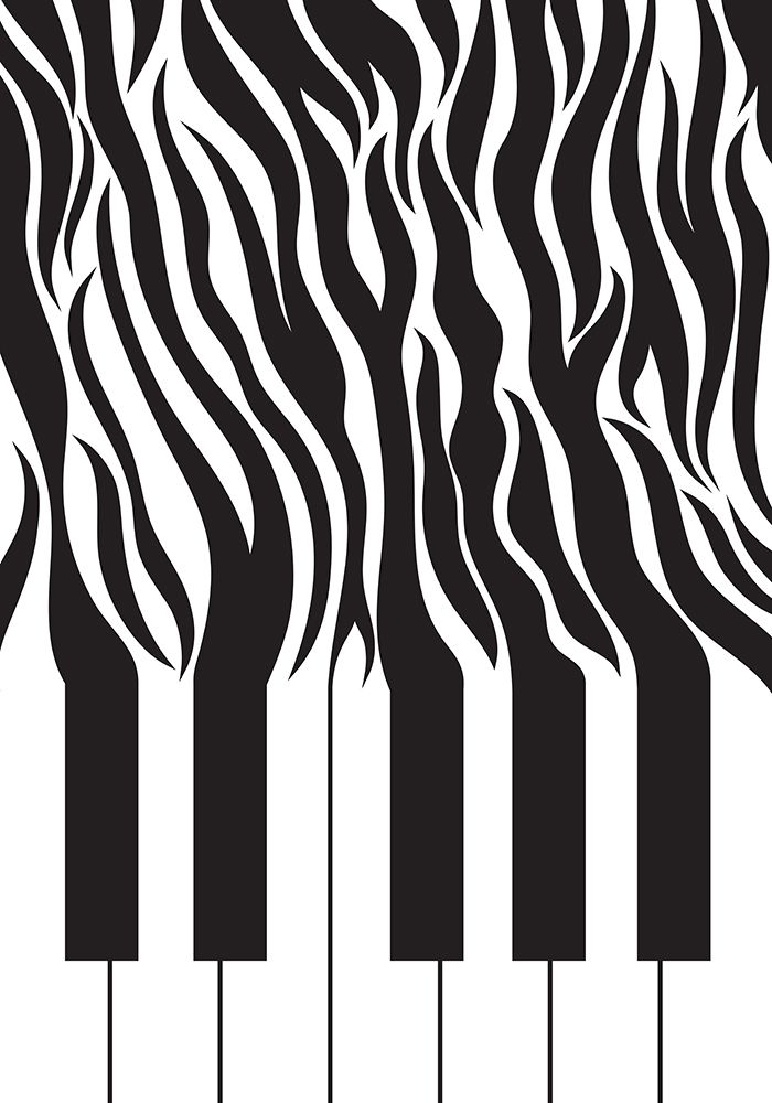 Zebra Piano print black and white art print by Sarah Manovski for $57.95 CAD