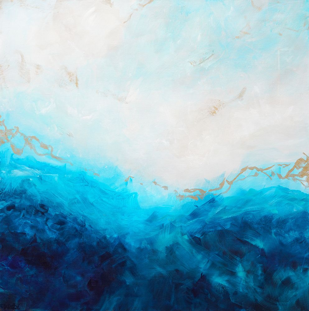 Blue Sea-golden Sunlight 1 art print by Francoise Wattre for $57.95 CAD