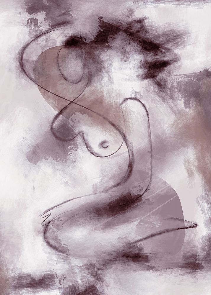Woman Figurative Abstract Painting Purple art print by Pictufy Studio II for $57.95 CAD