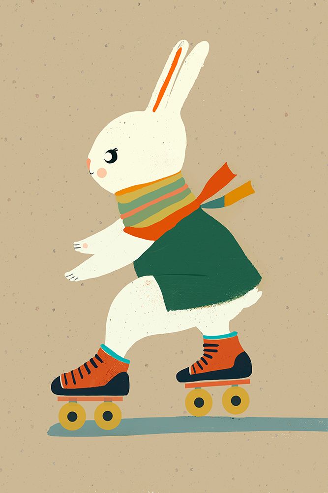 Inline Skating Bunny art print by Treechild for $57.95 CAD