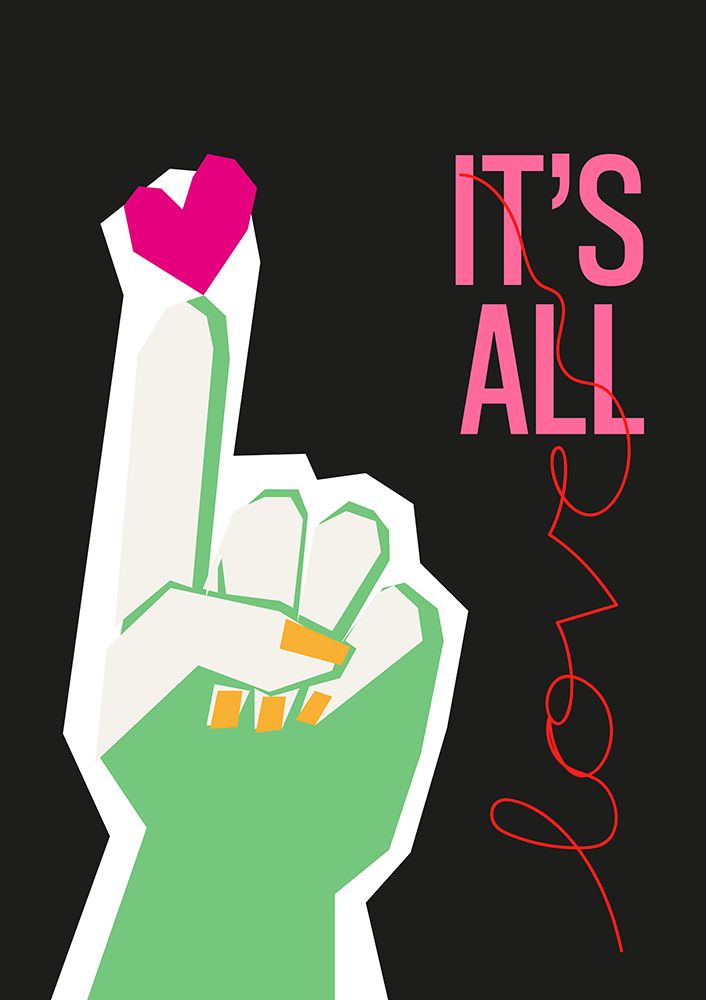 Its All Love Hand Grey art print by Frances Collett for $57.95 CAD