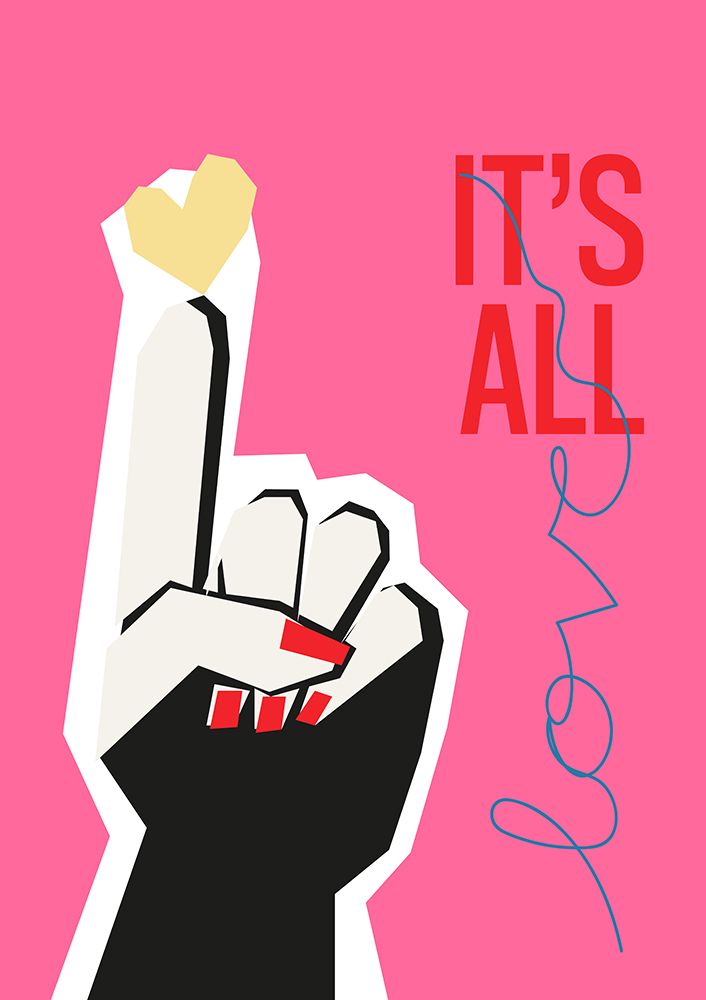 Its All Love Hand Pink art print by Frances Collett for $57.95 CAD