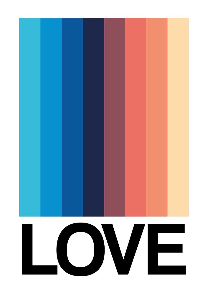 Mirror Stripe LOVE art print by Frances Collett for $57.95 CAD