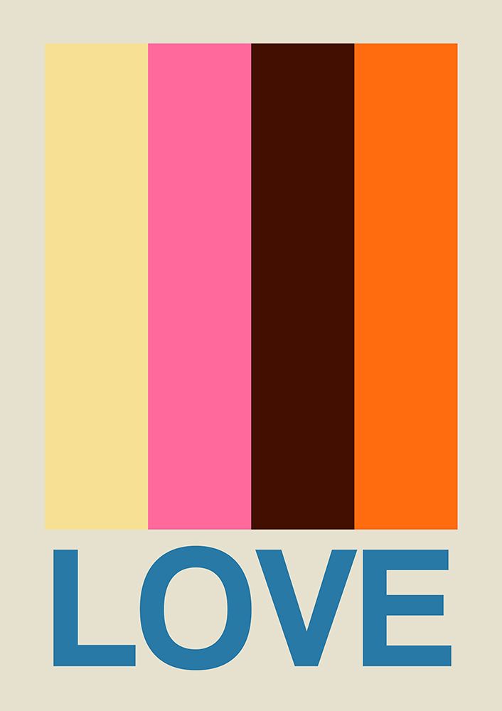 Retro Stripe LOVE Summer Fruits art print by Frances Collett for $57.95 CAD