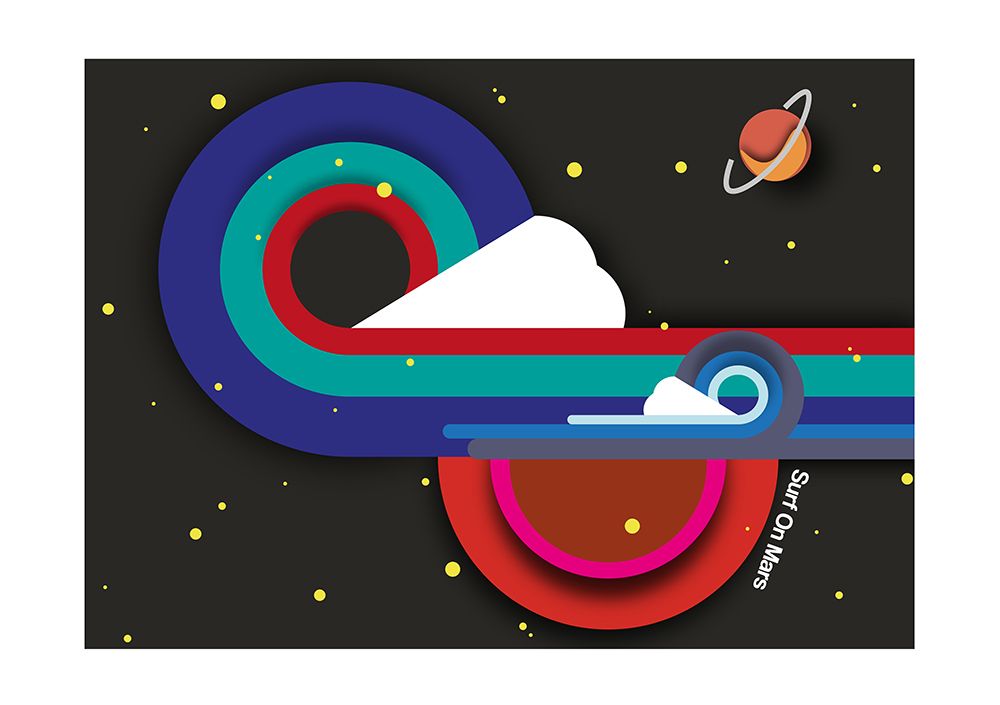 Surf On Mars art print by Frances Collett for $57.95 CAD