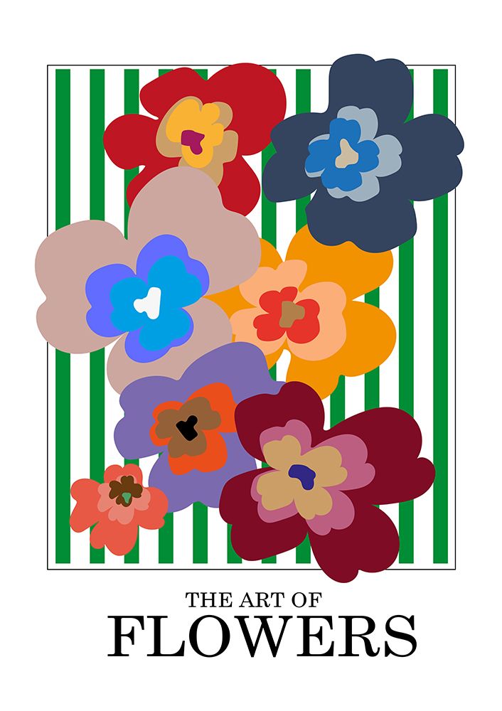 The Art Of Flowers Green Stripe art print by Frances Collett for $57.95 CAD