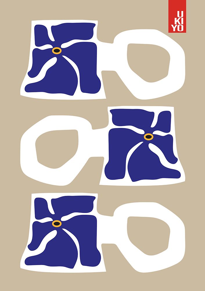 Ukiyo Mug Blue art print by Frances Collett for $57.95 CAD