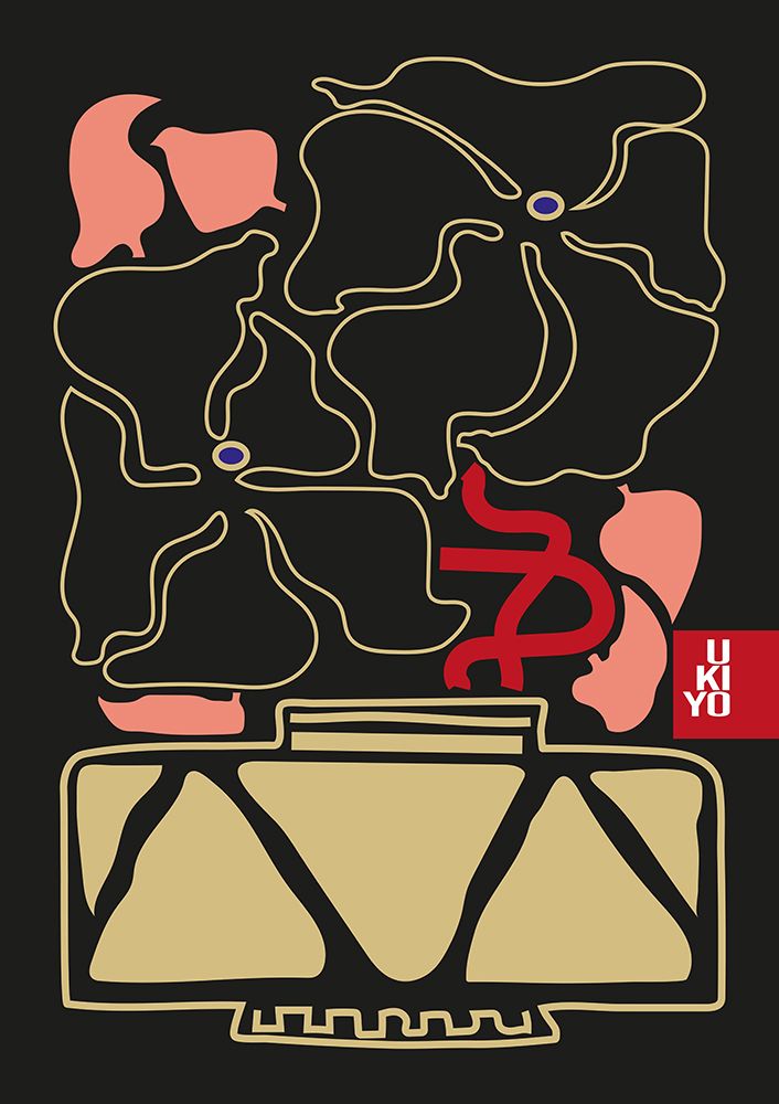 Ukiyo Vase Flower Outline art print by Frances Collett for $57.95 CAD
