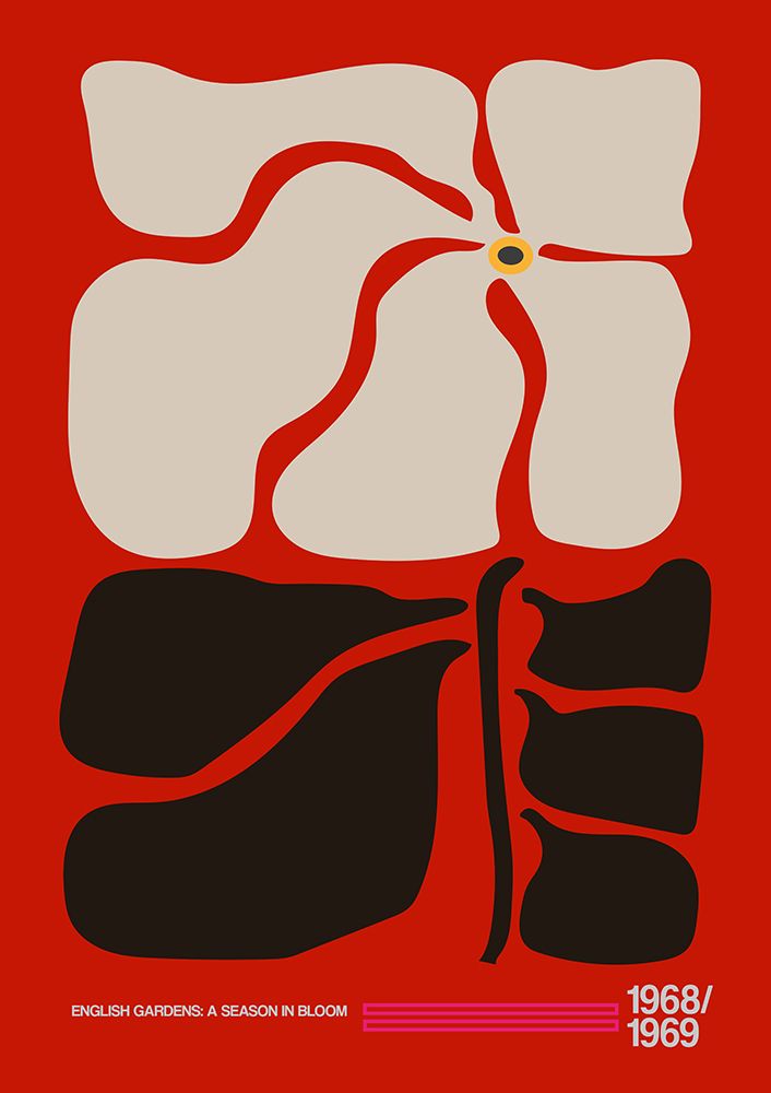 English Gardens Red art print by Frances Collett for $57.95 CAD