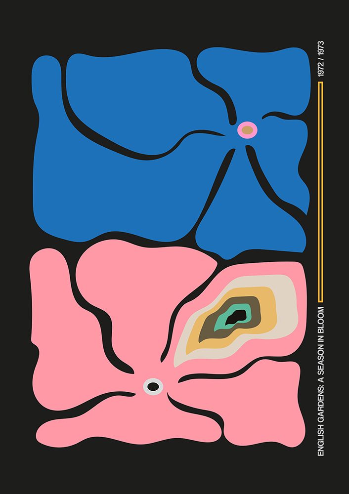 Two By Two Flower Rainbow Grey art print by Frances Collett for $57.95 CAD
