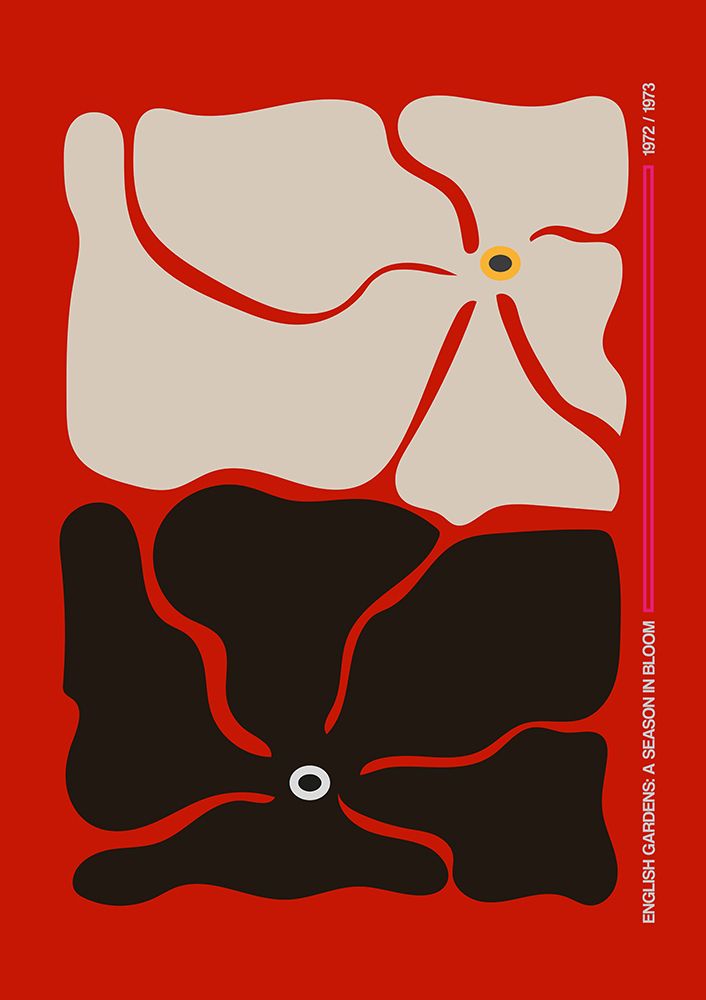 Two By Two Flower Red art print by Frances Collett for $57.95 CAD